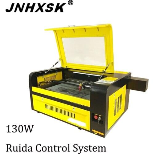 6090 130W laser engraving and cutting machine CNC engraver with Y-axis double linear guide CO2 laser tube Ruida control system