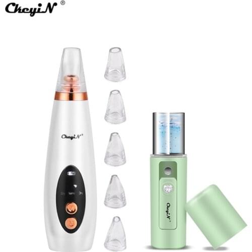 6 In 1 Electric Facial Blackhead Remover Vacuum Suction Pore Removal Deep Cleaning Face Cleanser +Nano Facial Steamer Sprayer 45
