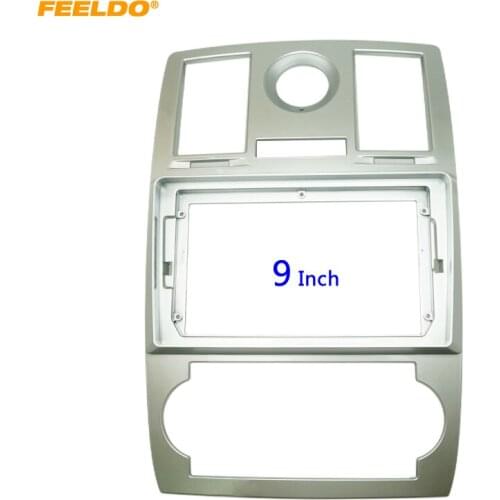 FEELDO Car Stereo 9 Inch Big Screen Fascia Frame Adapter For Chrysler 300C 2Din Dash Audio Fitting Panel Frame Kit #HQ6687