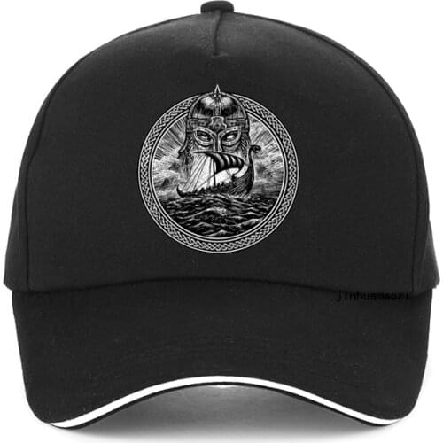 King of nordic gods Odin hat Odin Storm Sea and Drakkar Baseball cap Fashion Nordic runes Men women hat snapback adjustable