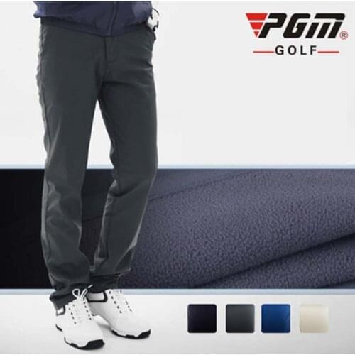 2018 New PGM Men Winter Full Length Golf Pants Plus Velvet Elastic Outdoor Sport Pants Size XXS-XXXL Comfortable Slim Trousers