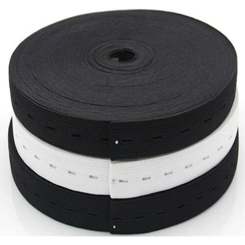 Elastic Belt Rope Flat with Hole Adjustable Webbing White/black Diy Pregnant Women Babies Button Elastic Band Sewing Accessories