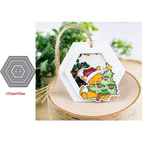 Elegant Useful Hexagon Hollow with Good Quality Decoration Metal Steel Cutting Dies For DIY Scrapbooking Paper Cards 2019