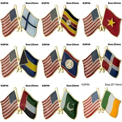 Flag Friendship Badge Country Flag Brooch National Flag Lapel Pin International Travel Pins Collections
