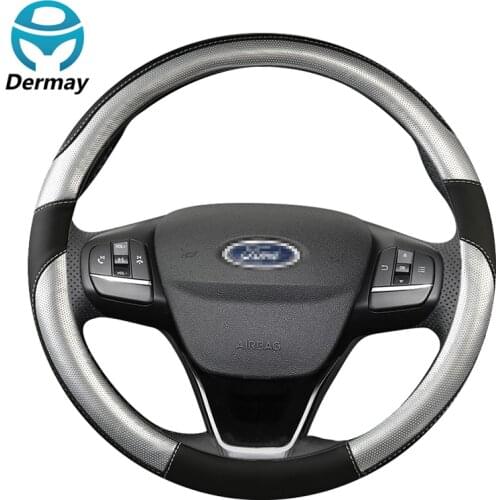 DERMAY PU Leather Car Steering Wheel Cover for Ford Mondeo MK3 MK4 Auto Interior Accessories