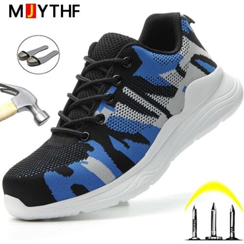 Camouflage Work Safety Boots Steel Toe Shoes Male Indestructible Safety Shoes Men Boots Work Shoes Light Work Sneakers Men Shoes