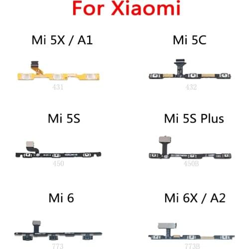 Power Button Switch Volume Button Mute On / Off Key Flex Cable For Xiaomi Mi 6X A2 6 5X A1 6 5C 5S Plus