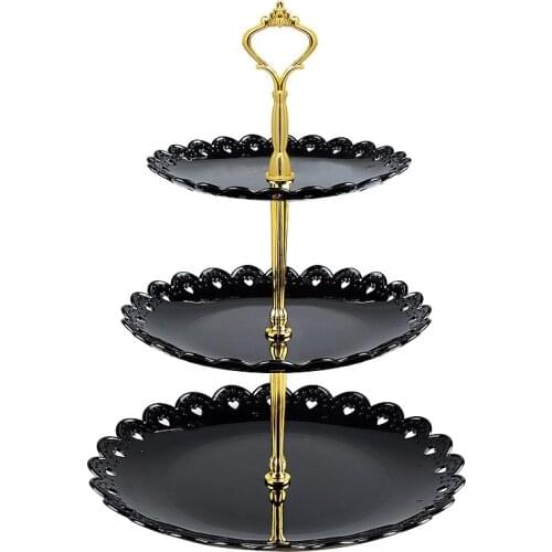 Kitchen Accessories Three-layer Fruit Cake Plate Stand Home Party Dessert Storage Rack Cupcake Serving Storage Holder Tray WF