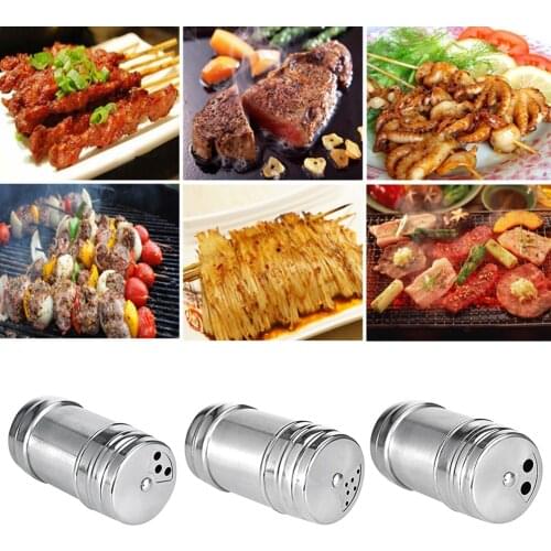 Stainless Steel Multi-purpose Rotary Cans Spice Jar Rotate The Bottle Barbecue Seasoning Bottle Household Seasoning Jar 4 Sizes