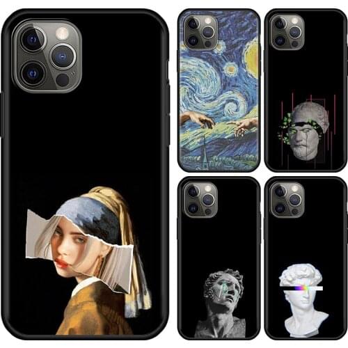 Mona Lisa David Statue Abstract Art Soft Silicone Phone Case For iPhone 11 XR 12 Pro 13 Pro X XS Max 5 6s 7 8 Plus 12 Mini Shell