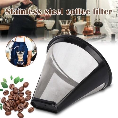 New Stainless Steel Coffee Filter Strainers Reusable Coffee Dripper Handmade Coffee Accessories for Home Office Coffee Filters