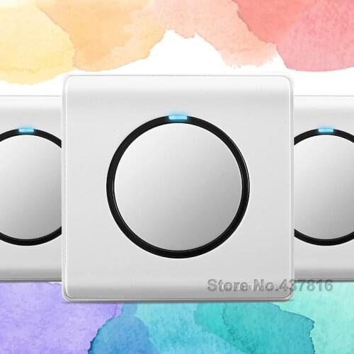 High Quality Funshion Click Switch,1 Gang 1 Way/2 Way, Pressure Switch Push Button Switch Light Wall Switch with LED Indicator