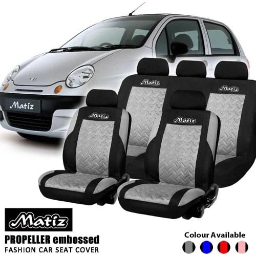 Matiz Printing Logo Propeller Embossed Full Set and 2 Front Seats Interior Accessories Universal Car Seat Cover