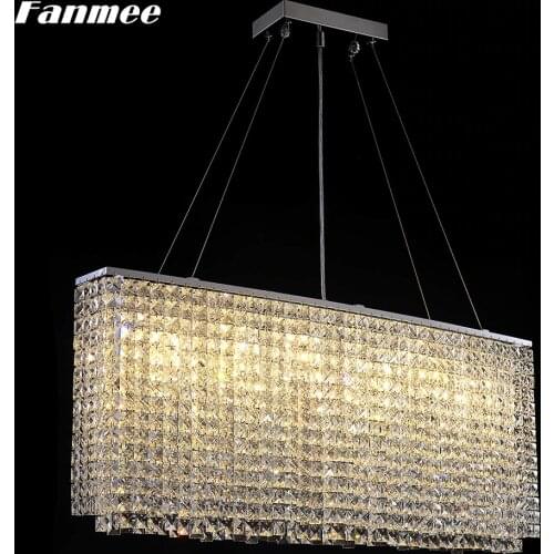 Linear Crystal String Minimalisst Chandelier Light LED Vintage Rectangular Hanging Lamp Art Deco Bedroom Living Room Kitchen Bar