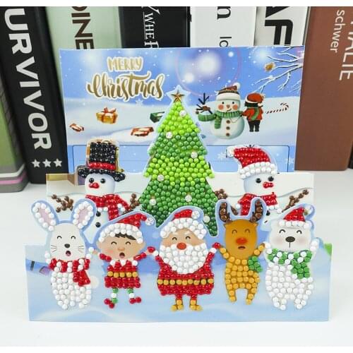 DIY Diamond Painting Greeting Card Special-shaped Festival Card Postcards Craft Festival Envelope Christmas Greeting Cards