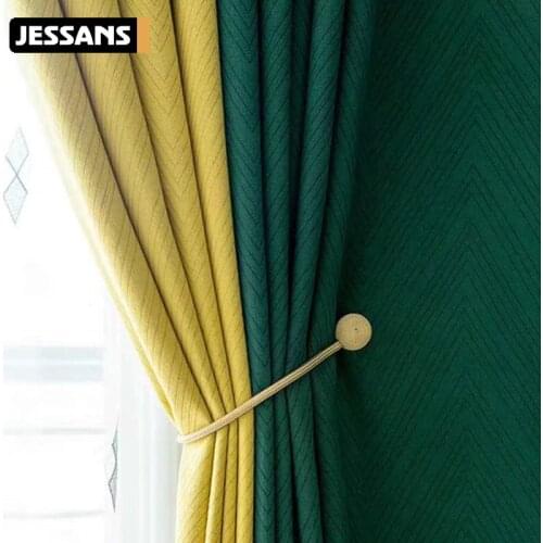 2021 New British Modern Minimalist Style Stitching Blackout Curtains for Living Room Bedroom Balcony Blackout Curtains Custom