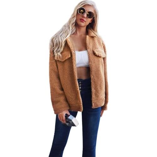 NORA TWIPS Elegant Faux Fur Coat Women 2018 Autumn Winter Warm Soft Button Fur Jacket Female Plush Overcoat Casual Outerwear