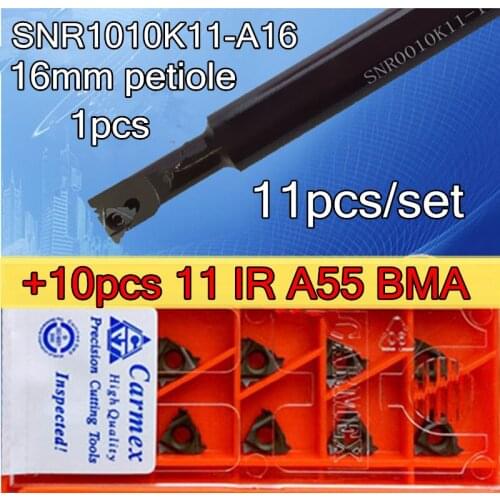 SNR1010K11-A16 16mm petiole CNC Internal thread Turning tool 1pcs +10pcs Carmex 11 IR A55 BMA 11pcs/set Free shipping