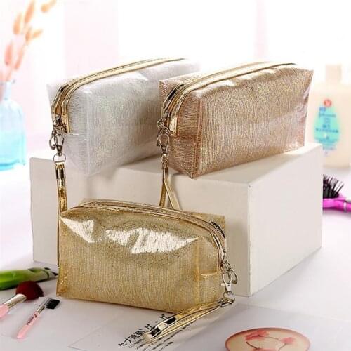 Coofit 1pc Mix Colors Makeup Bag Fashion Large Capacity Cosmetic Bag Toiletry Pouch With Wrist Strap For Outdoor Travel