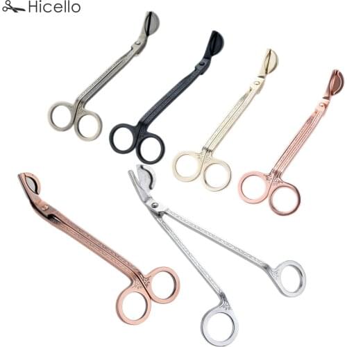 Candle Wick Trimmer Stainless Steel Candle scissors trim wick Cutter Snuffers semicircular 18cm Black Rose Gold Silver Bronze