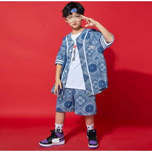 Rave Hip Hop Dancewear Summer Street Dancer Outfit Blue Shorts Designer Clothes Performance Costume Festival Clothing DL7910