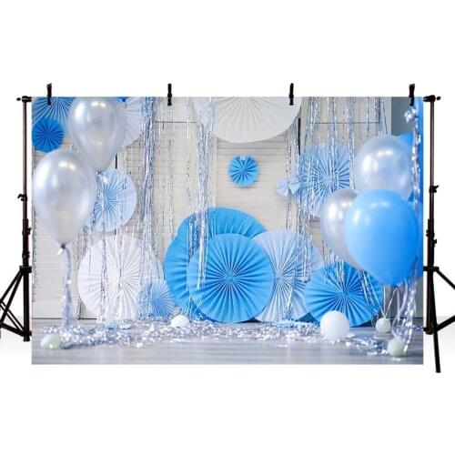 Thin Vinyl Light Blue Balloon Newborn Baby Photography Backdrop Birthday Balloon Backdrop Printed Studio Photo BackgroundsLV1790