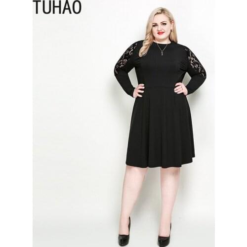 TUHAO Summer Womens Dresses Sexy Plus Size 7XL 6XL 5XL Long Sleeve Party Dress ELEGANT Black Lave Dress Vestidos RL