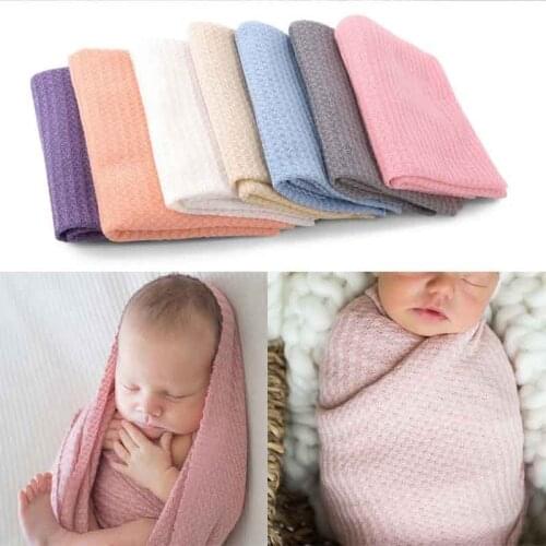 Newborn Baby Knitted Swaddle Wraps Receiving Blanket Infants Toddler Photography Props Photo Shooting Accessories
