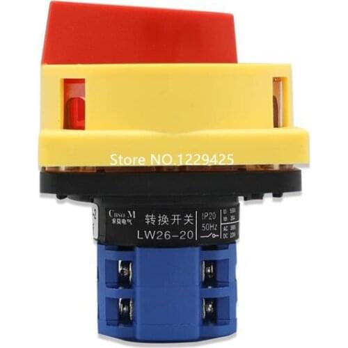 Power Cut-off Switch LW26GS-20/04-1-2 Universal Changeover Switch 20A Rotary Padlock On-off and Circuit-breaking Machine Tool