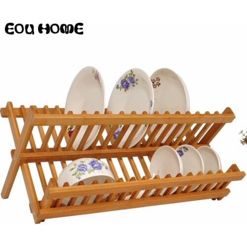 High Quality Bamboo Drying Racks Holders Kitchen Dishes Rack Drying Racks for Bowl Plate Dish Drying Drainer Cutlery Shelf