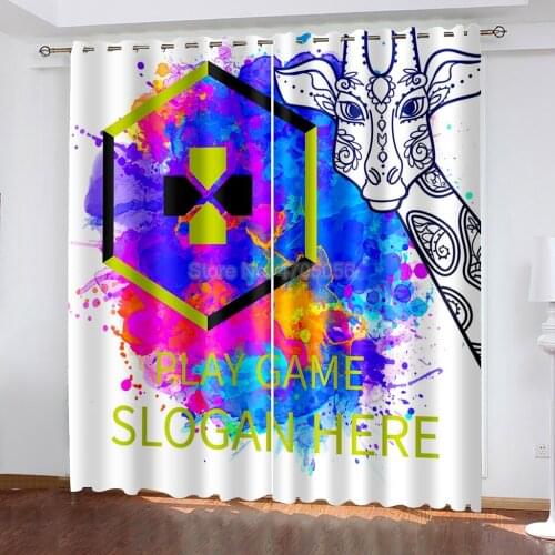 Gamepad Shading Curtain for Bedroom Living Room Anime Window Drapes Boys Girls Gifts Blackout Insulation Polyester Curtains