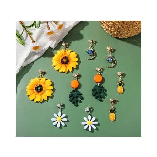 JIOFREE New Korea Tassel Acrylic Earrings For Women clip on Earrings Set Big Earring 2020 Brincos Female Fashion Jewelry