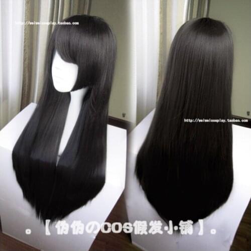 Anime Bungo Stray Dogs Tanizaki Naomi 80cm Black Long Straight Heat Resistant Cosplay Costume Wig +Wig Cap
