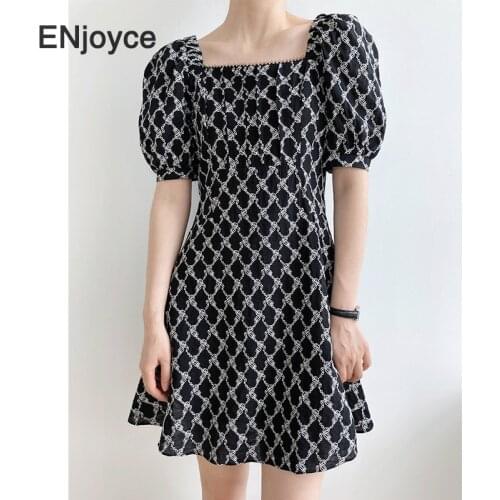 Summer Fashion French Square Collar Heavy Jacquard Embroidery Midi Dress Women Elegant Puff Sleeve A-line Prom Party Dresses