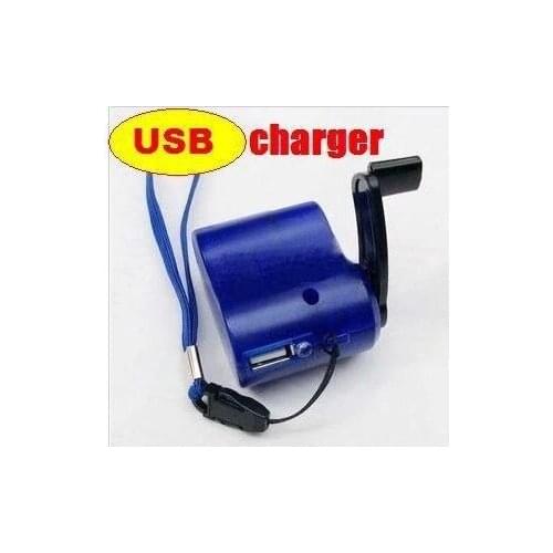 100pcs/lot USB Hand Power Dynamo Torch Hand Crank USB CellPhone Emergency Charger for mobile phone mp3/4