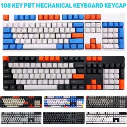 104Pcs + 4Pcs Supplementary Keycaps Keycap Set Profile Thicken Keycaps For Mechanical Gaming Keyboard Keycap For PC Computer