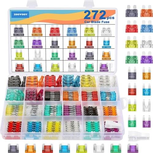 272/220/140 Pcs Car Fuse Kit, Automotive Fuses,Blade Auto Fuses -Standard (1A/2A/3A/5A/10A/15A)Fuses for Truck/Motorcycle/Boat