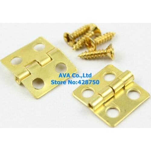 40 Pieces Gold Jewelry Box Hinge Small Gift Box Hinge 13x12mm with Screws