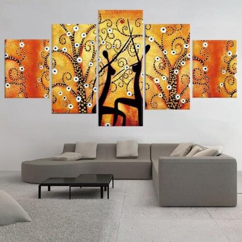 Canvas Painting Home Decoration 5 Pieces/pcs Abstract Dance Wall Art Prints Tree Modular Picture For Living Room Modern Poster
