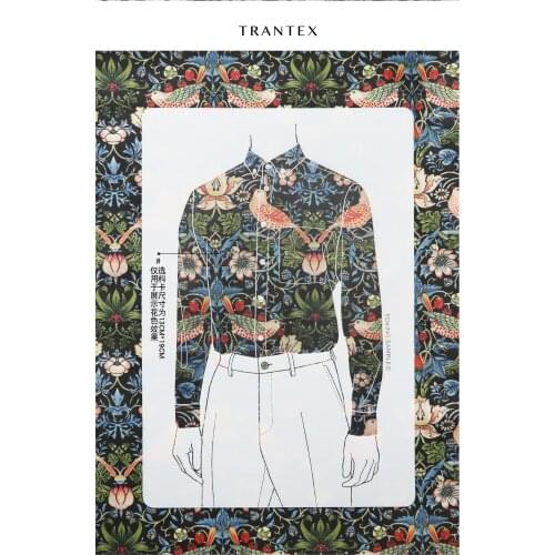 50cm*145cm/piece,Retro Bird Printing Dyeing Cotton Cloth,Clothing,Skirt,Shirt,Curtain,Tablecloth Fabric,DIY Handmade Materials