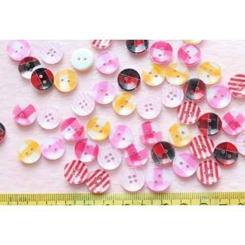 600pcs laser print stripes checks gingham Suit Button (13mm) Resin shiny stripe sewing Buttons mixed colors free shipping