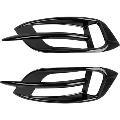AU05 -Rear Bumper Fog Light Cover Trim Fog Lamp Grille for Honda Civic 10Th 2016 2017 2018 2019 Glossy Black