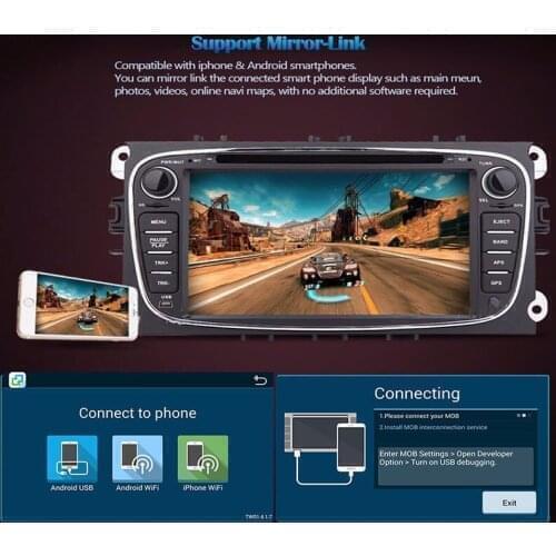 Car Multimedia player GPS Android 9.0 2 Din Quad Core For FORD/Focus/S-MAX/Mondeo/C-MAX/Galaxy Rear View Camera DVR wifi4G