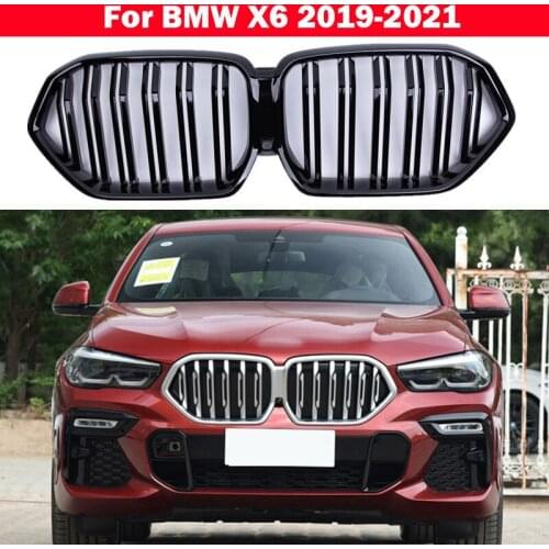 Auto Styling Middle Grille For BMW X6 G06 X6M 2019-2021 ABS plastic front bumper grill Auto Center Grille vertical bar