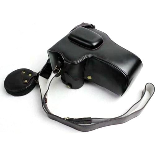 PU Leather Camera Case For Canon EOS 6D Mark II 6D2 6DII 6D II Camera Bag Cover With Battery Opening + shoulder strap