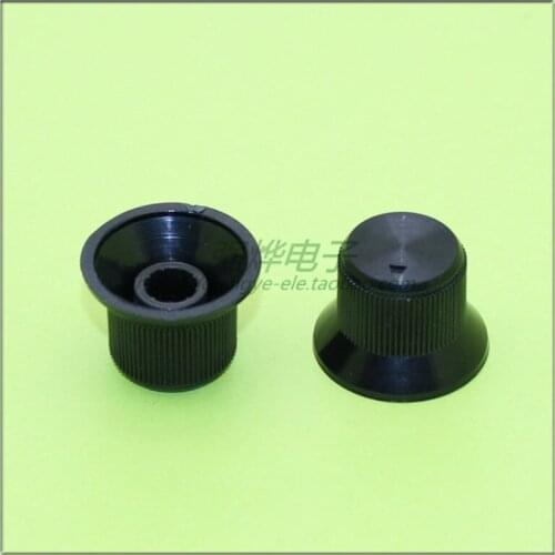 10 pieces 20*14MM black plastic potentiometer knob hat straw hat type knob flower shaft inner hole 6MM