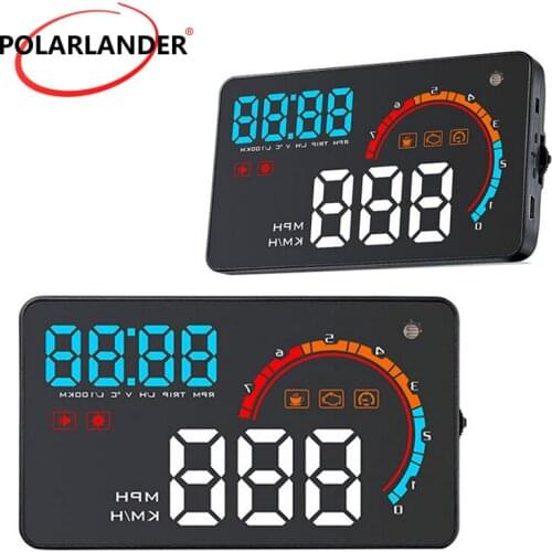 D2000 OBD2 Digital Speedometer Diagnostic Multi Color Head Up Display Projector 4" Car HUD Wired