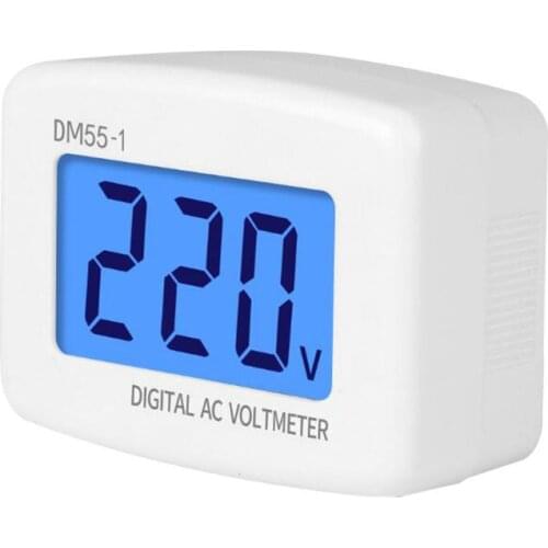 DM55-1 Digital Voltmeter EU US Plug Volt Meter Socket Voltage Tester LCD Display Voltage Meter 110V 220V Wall Flat Voltage Meter