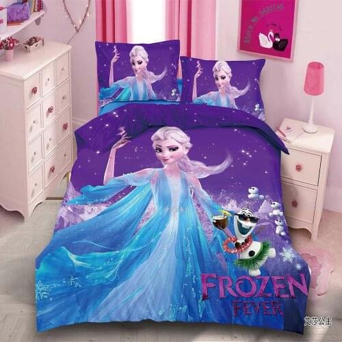 Home Textile Disney Cartoon Frozen Elsa Childrens Cartoon Duvet Quilt Cover Pillowcase Girl Birthday Bedroom Decoration Bedding
