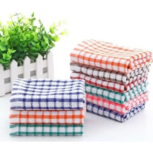 1pcs Cotton Kitchen Tea Towel Absorbent Restaurant Household Clean Dish Towels Kitchen Clean Cloth Kichen Cleaning Supplies